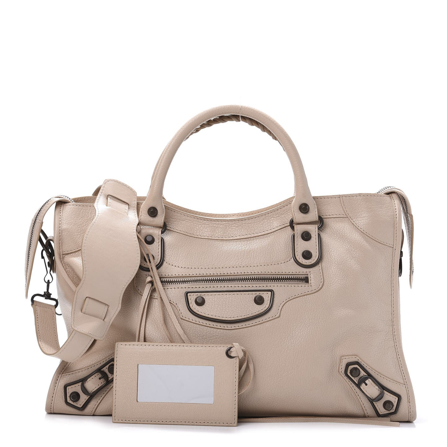 Chevre Classic Metallic Edge Hardware City Beige Tapioca