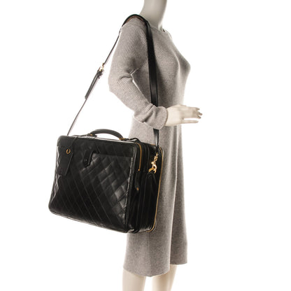 Chanel Lambskin Stitched Suitcase Travel Bag Black 2 of 12