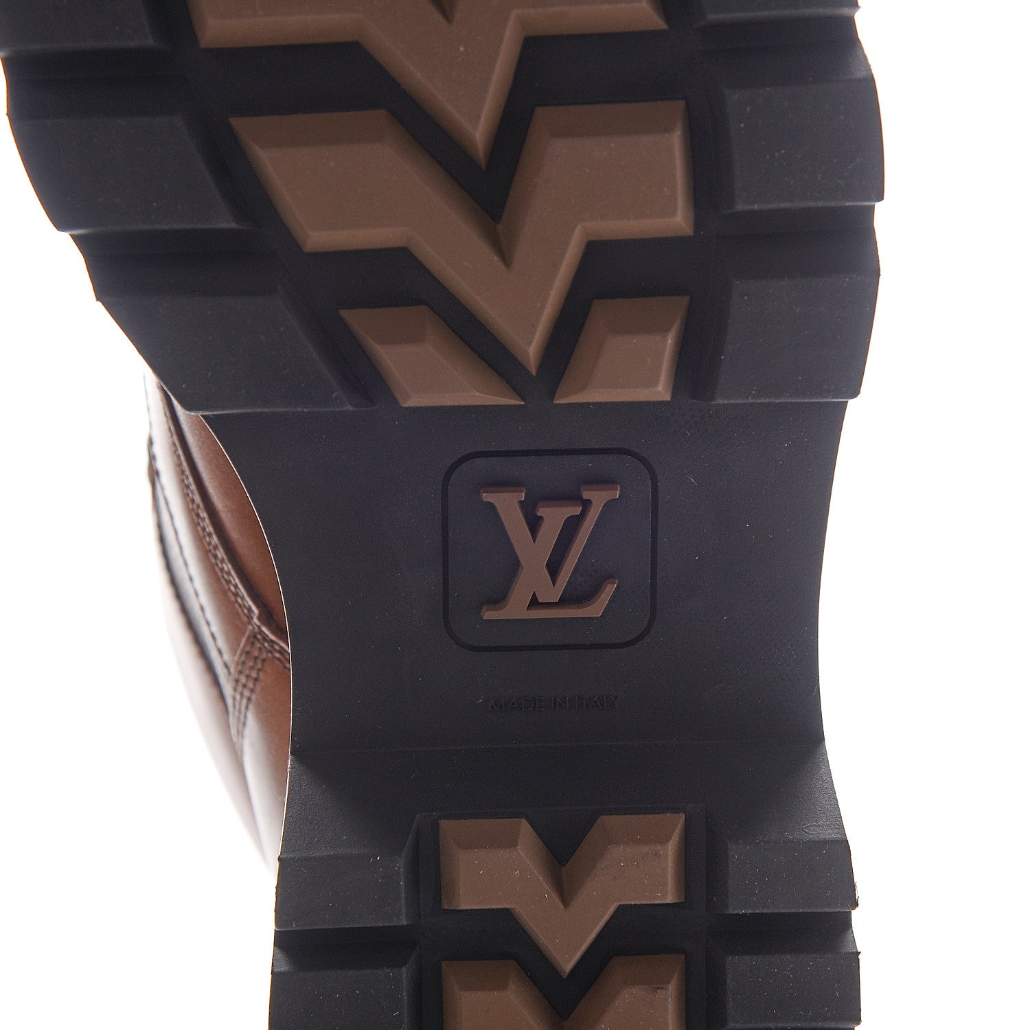 Louis Vuitton Calfskin Damier Ebene Oberkampf Ankle Boots 9 Cognac 6 of 8