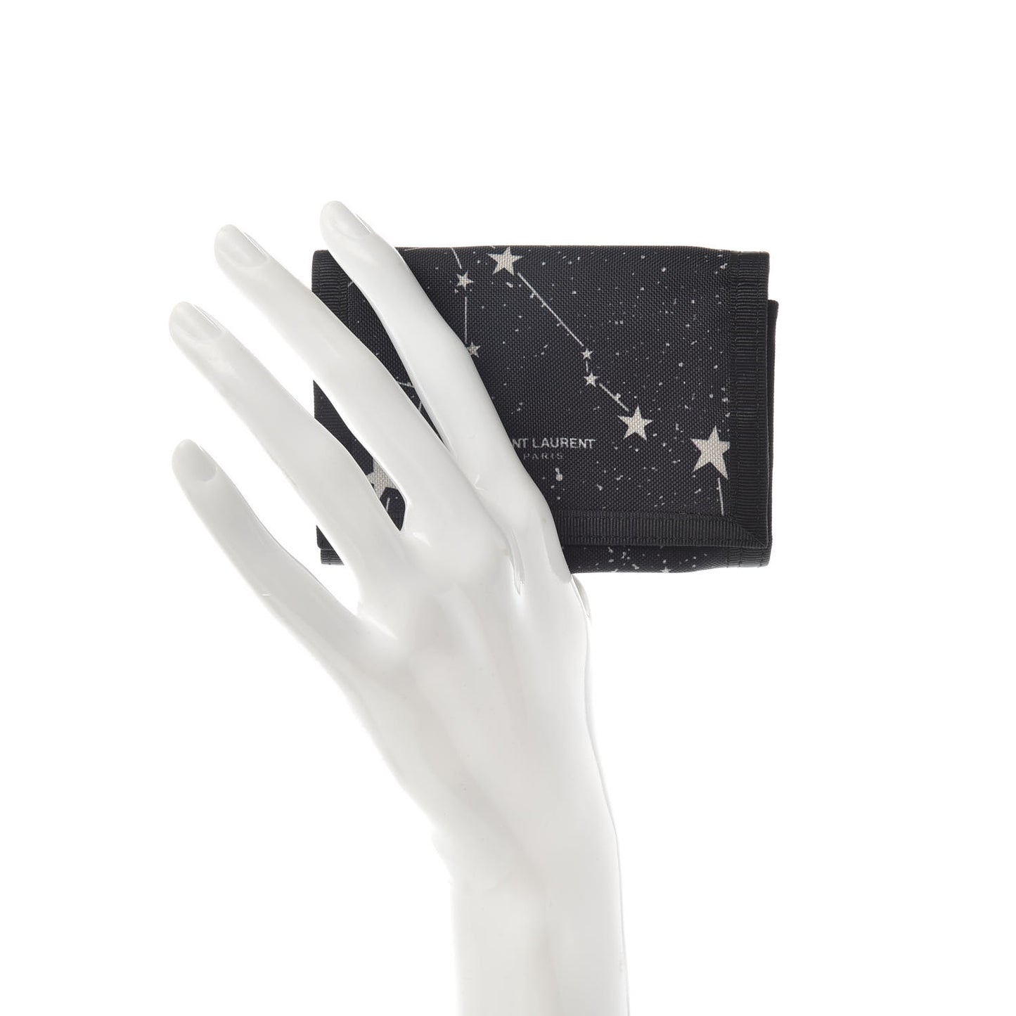 Nylon Constellation Print Tiny Buffalo Wallet Black