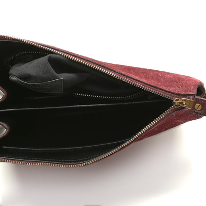 Saint Laurent Suede All-Over Monogram Crossbody Burgundy 5 of 10