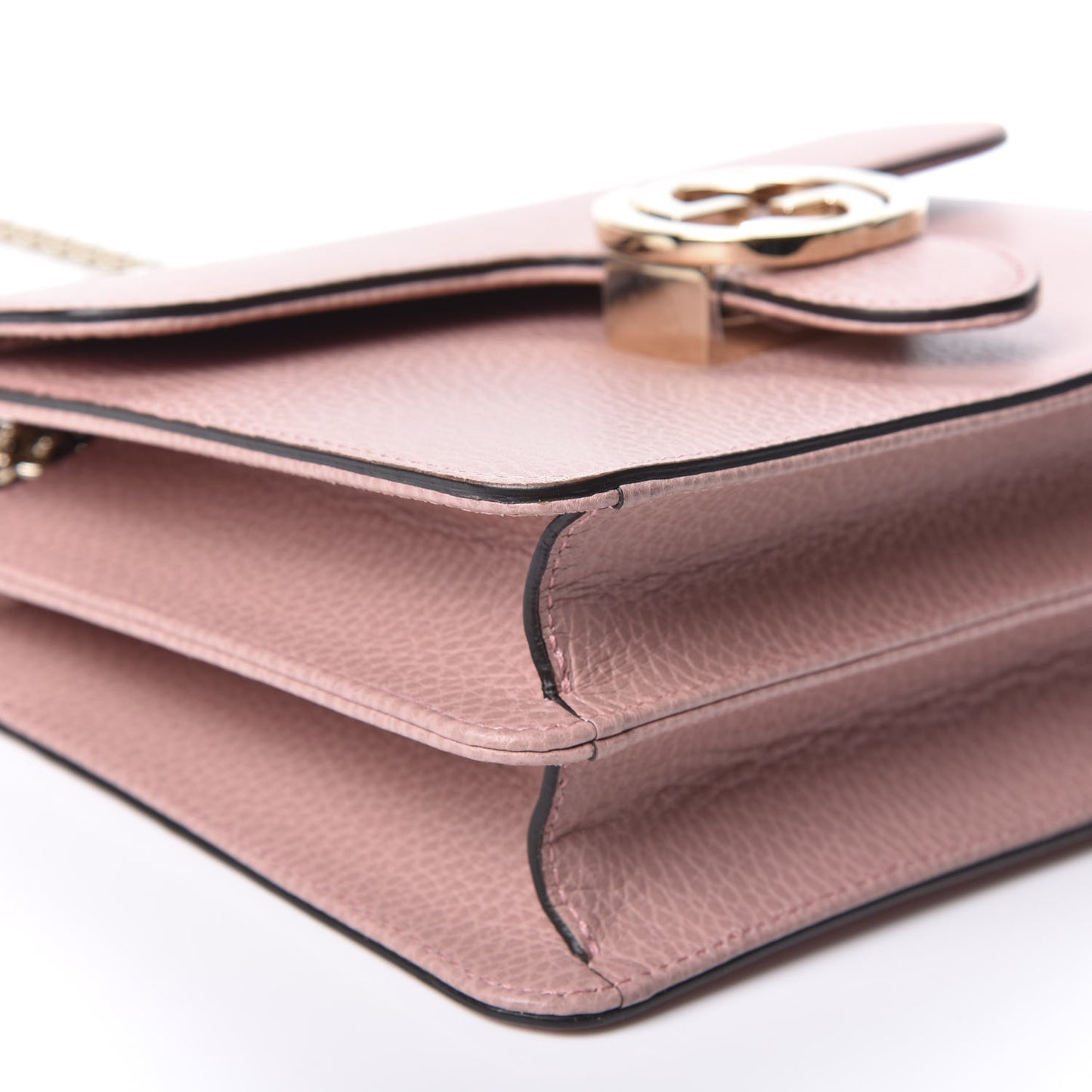 Dollar Calfskin Small Interlocking G Shoulder Bag Soft Pink