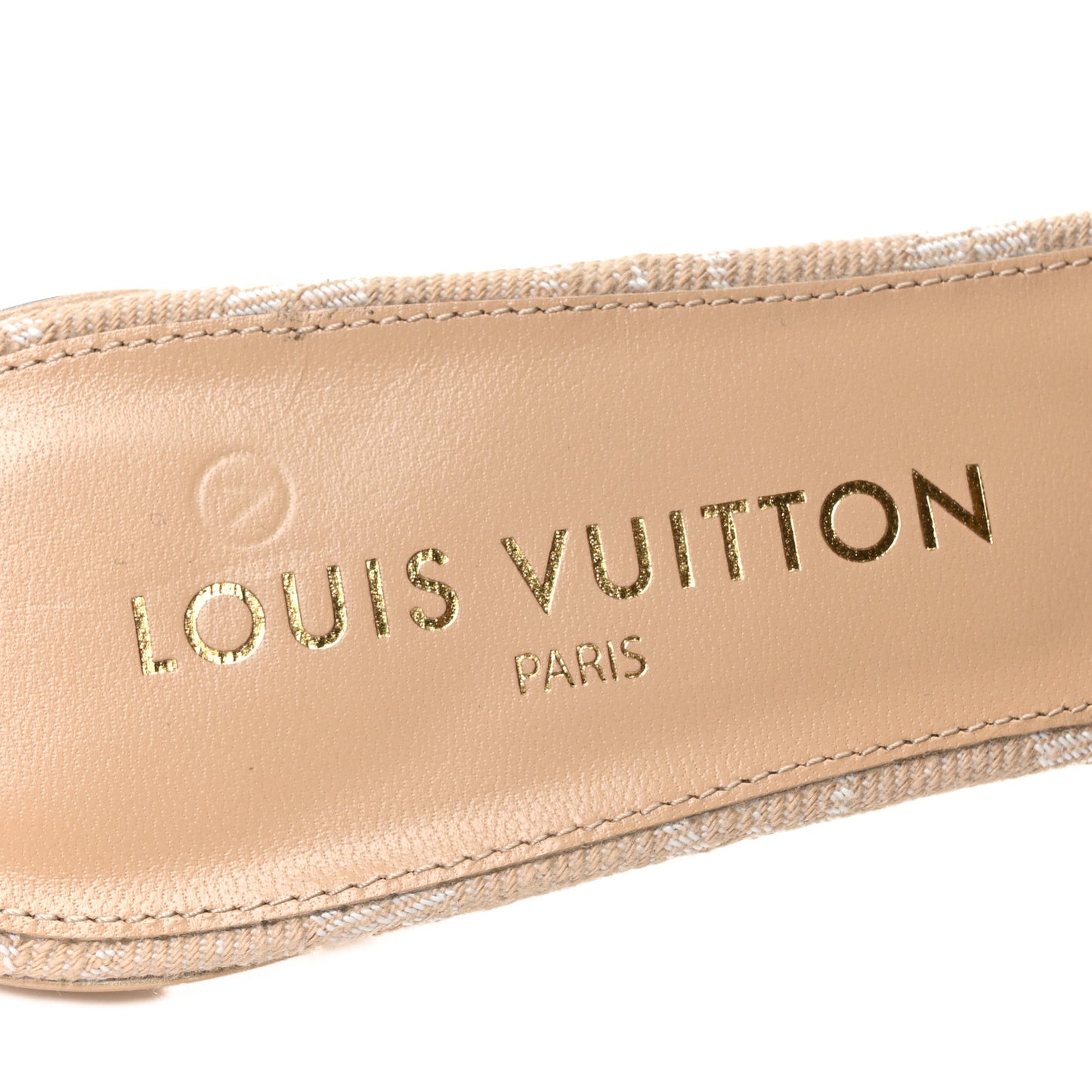 Denim Monogram 6AM Icon Mules 40 40 Sandy Beige