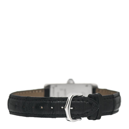 Cartier 18K White Gold Alligator 19mm Tank Americaine Quartz Watch 3 of 4