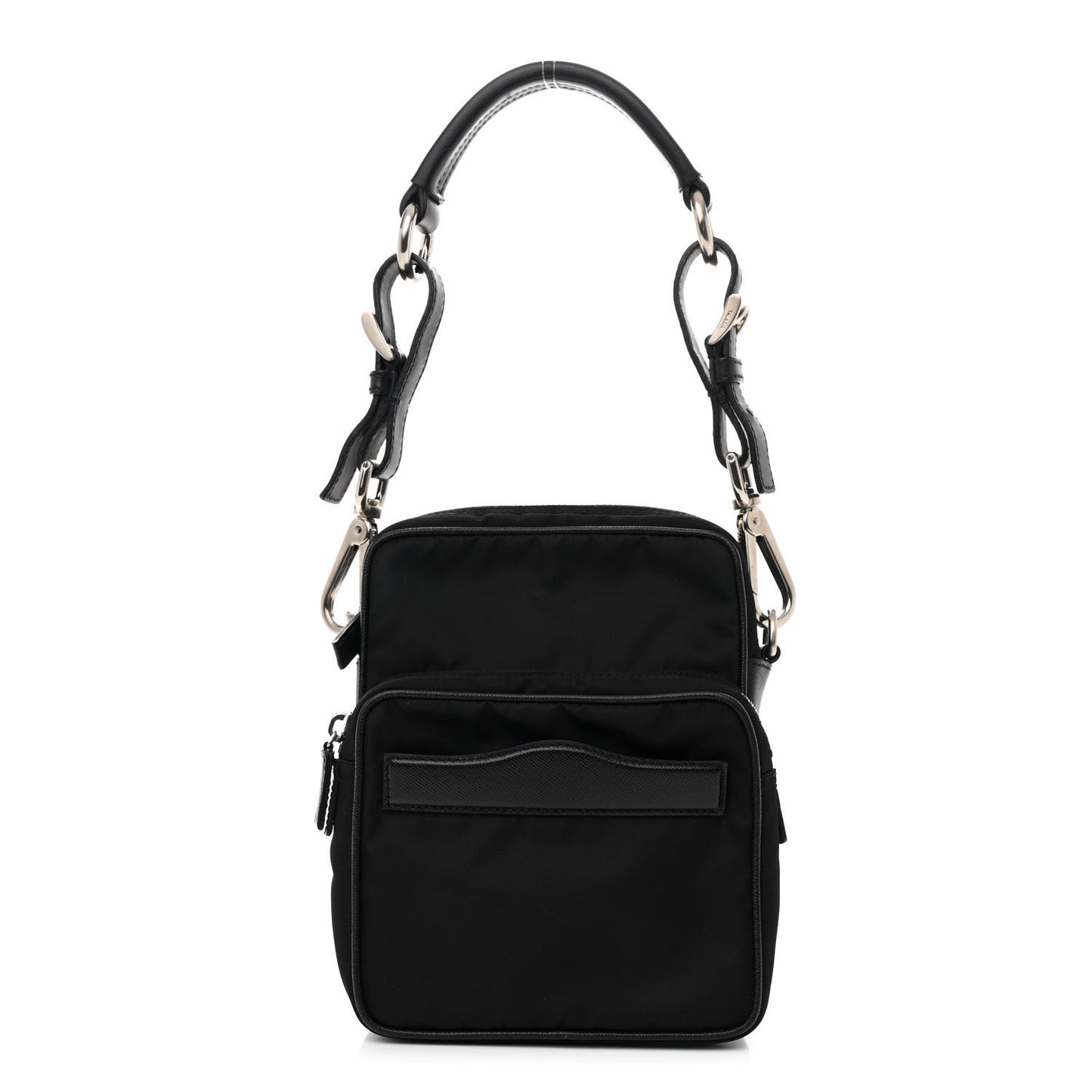 Nylon Vela Saffiano Shoulder Bag Black