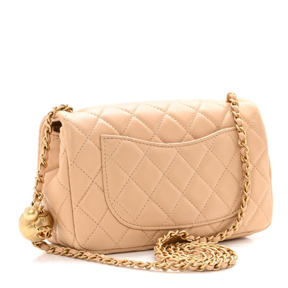Chanel Lambskin Quilted Mini Rectangular Pearl Crush Flap Beige 3 of 10