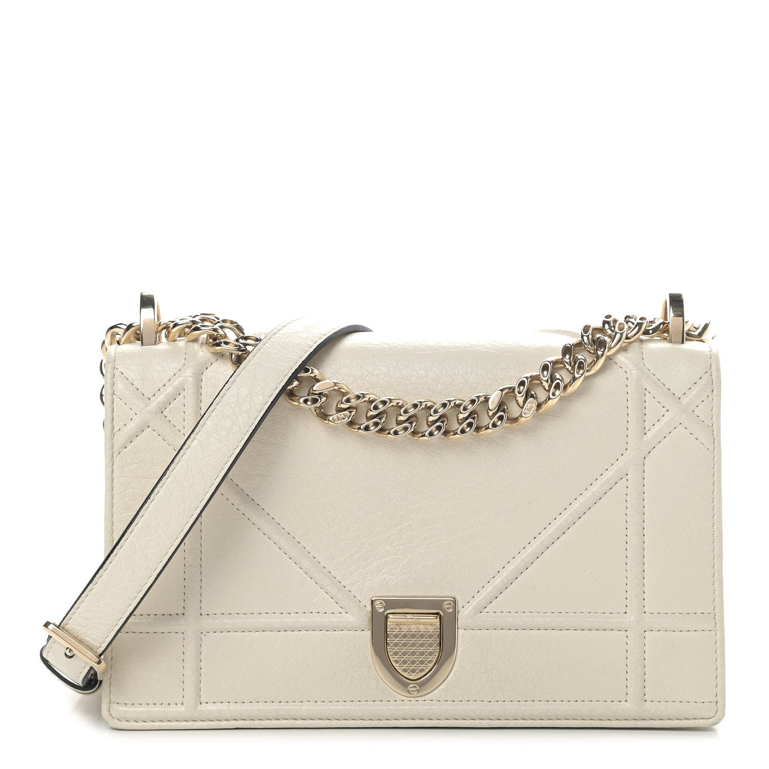 Christian Dior Grained Calfskin Small Diorama Flap Bag Off White 1 of 13