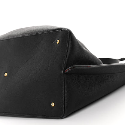 Valentino Garavani Grainy Calfskin Medium VLogo Escape Shopper Black 10 of 10