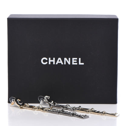 Chanel Crystal Pearl Bright Young Things Earrings Gold Ruthenium 5 of 5