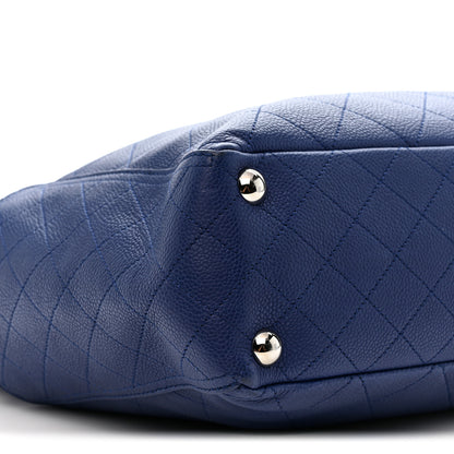 Chanel Grained Calfskin Stitched CC Pocket Tote Navy Blue 9 of 11