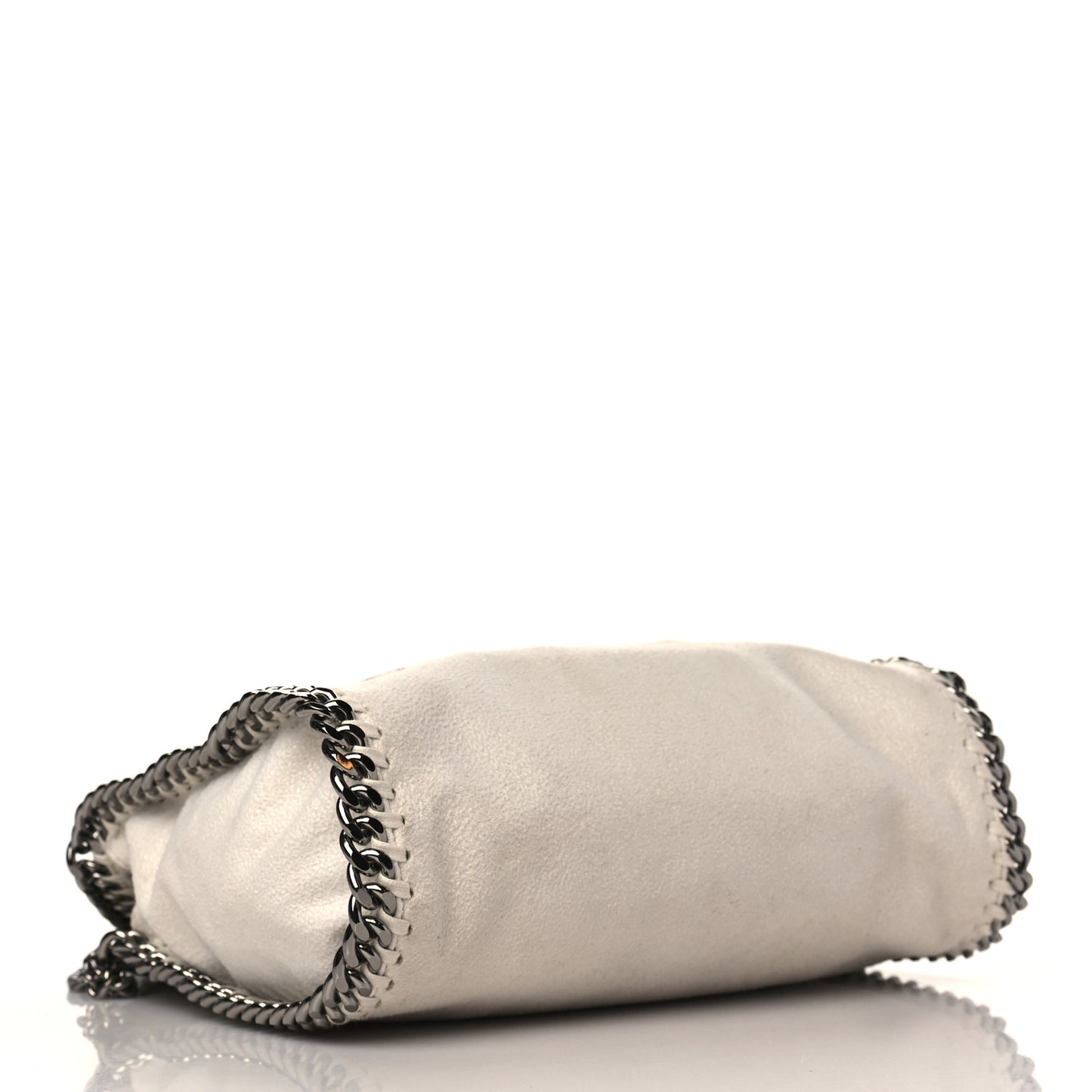 X ED CURTIS Shaggy Deer Logo Embroidered Mini Falabella Fold Over Tote White