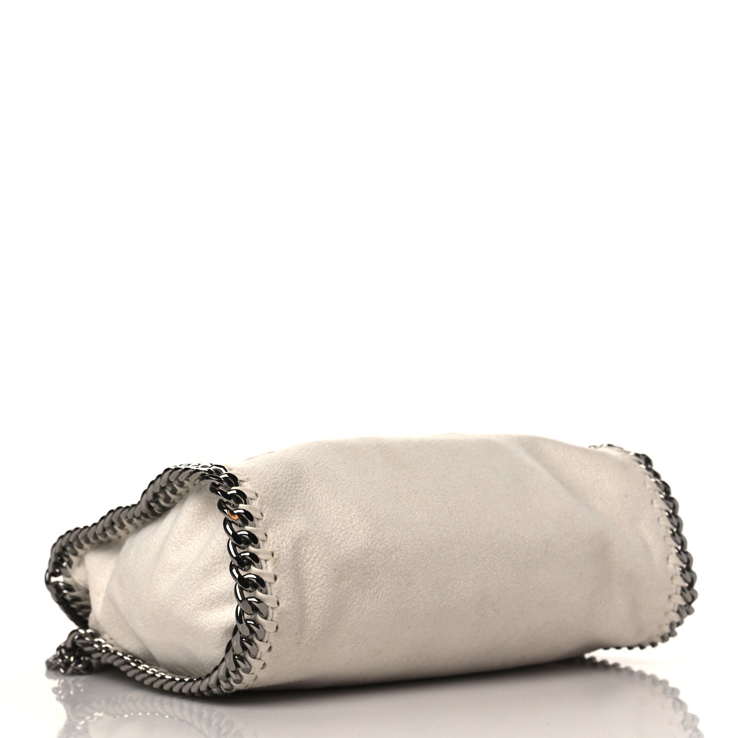 Stella McCartney X ED CURTIS Shaggy Deer Logo Embroidered Mini Falabella Fold Over Tote White 4 of 9