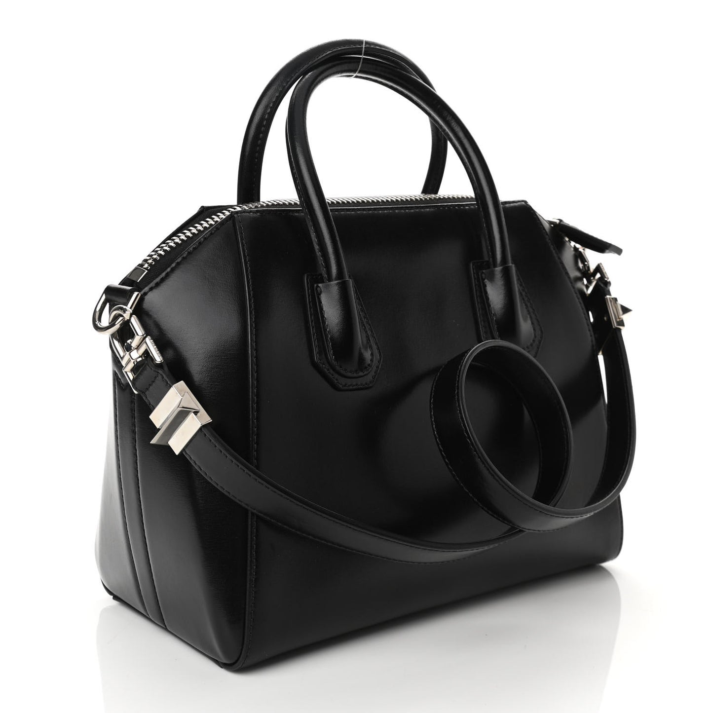 Shiny Lord Calfskin Small Antigona Black