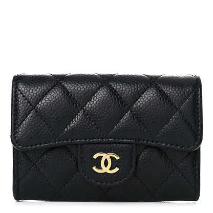 Chanel Caviar Quilted Flap Card Holder Wallet Black 1 of 19