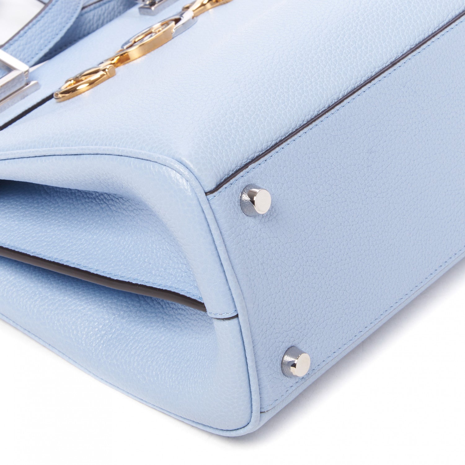 Gucci Posillipo Grain Calfskin Small Zumi Top Handle Bag Porcelain Light Blue 5 of 8
