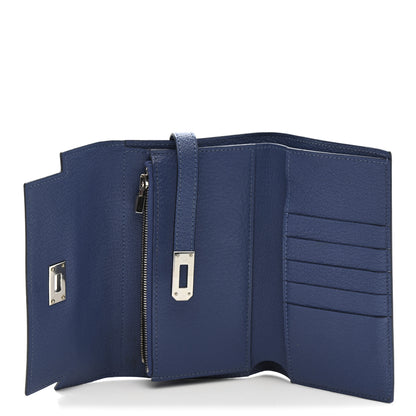 Hermes Chevre Mysore Medium Kelly Wallet Bleu Agate 5 of 9