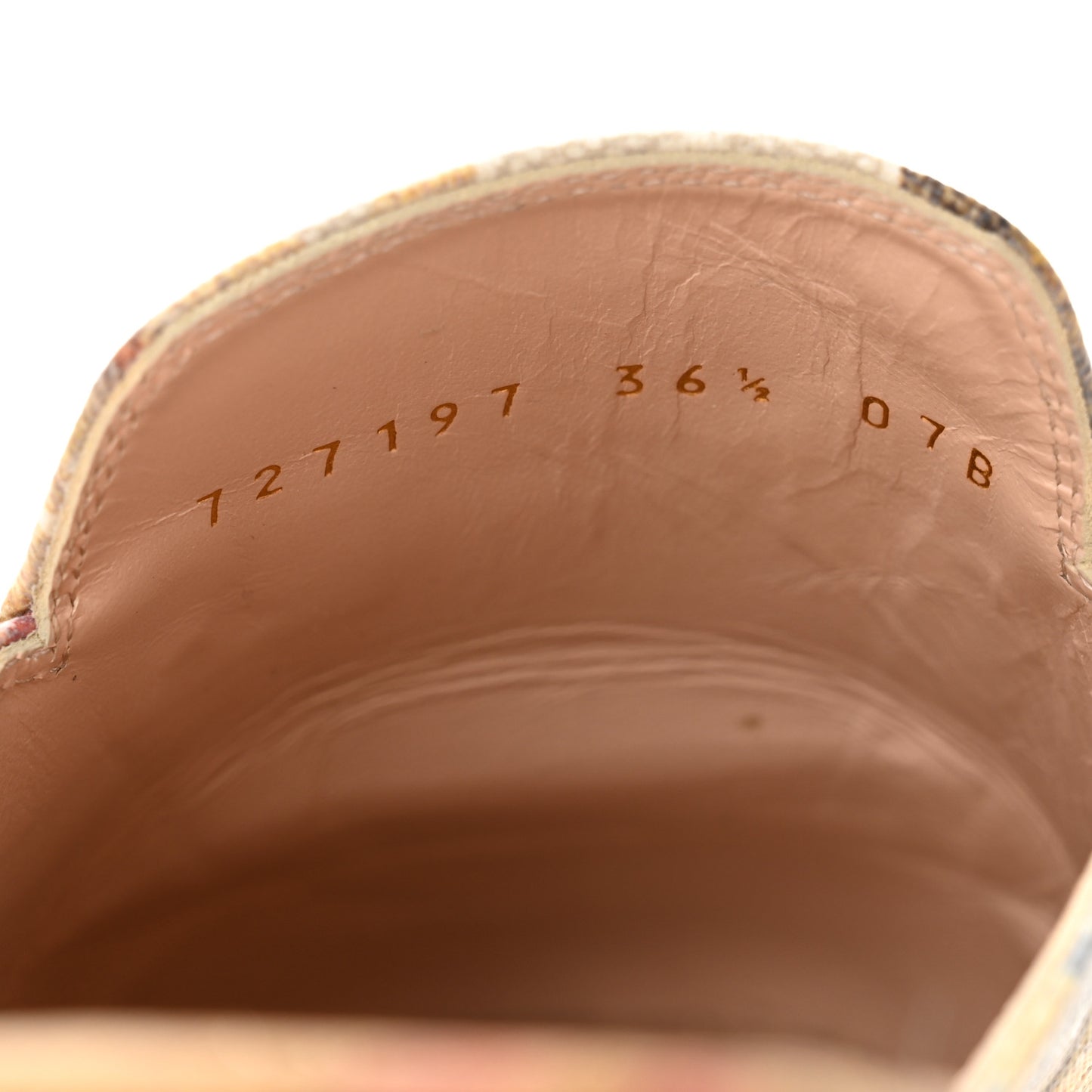 GG Supreme Monogram Malaga Kid Water Flora Womens Princetown Slippers 36.5 Beige White Multicolor Mystic White