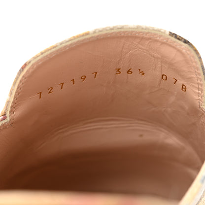 Gucci GG Supreme Monogram Malaga Kid Water Flora Womens Princetown Slippers 36.5 Beige White Multicolor Mystic White 9 of 13