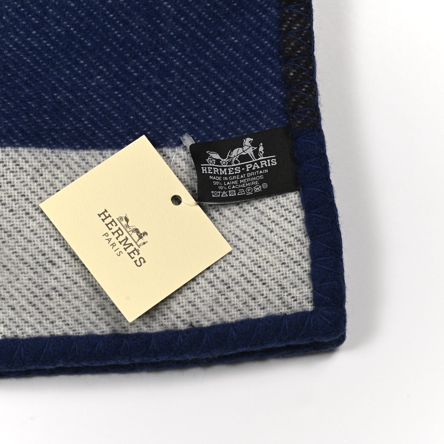 Cashmere Wool Brandebourgs Blanket Encre