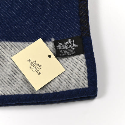 Hermes Cashmere Wool Brandebourgs Blanket Encre 3 of 3