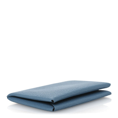 Hermes Chevre Mysore Calvi Card Case New Bleu Jean 4 of 7