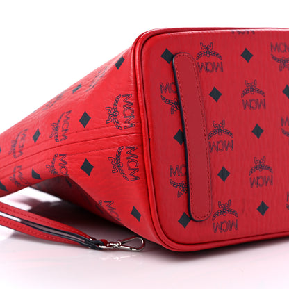 MCM Visetos Medium Liz Reversible Shopper Tote Ruby Red 7 of 16