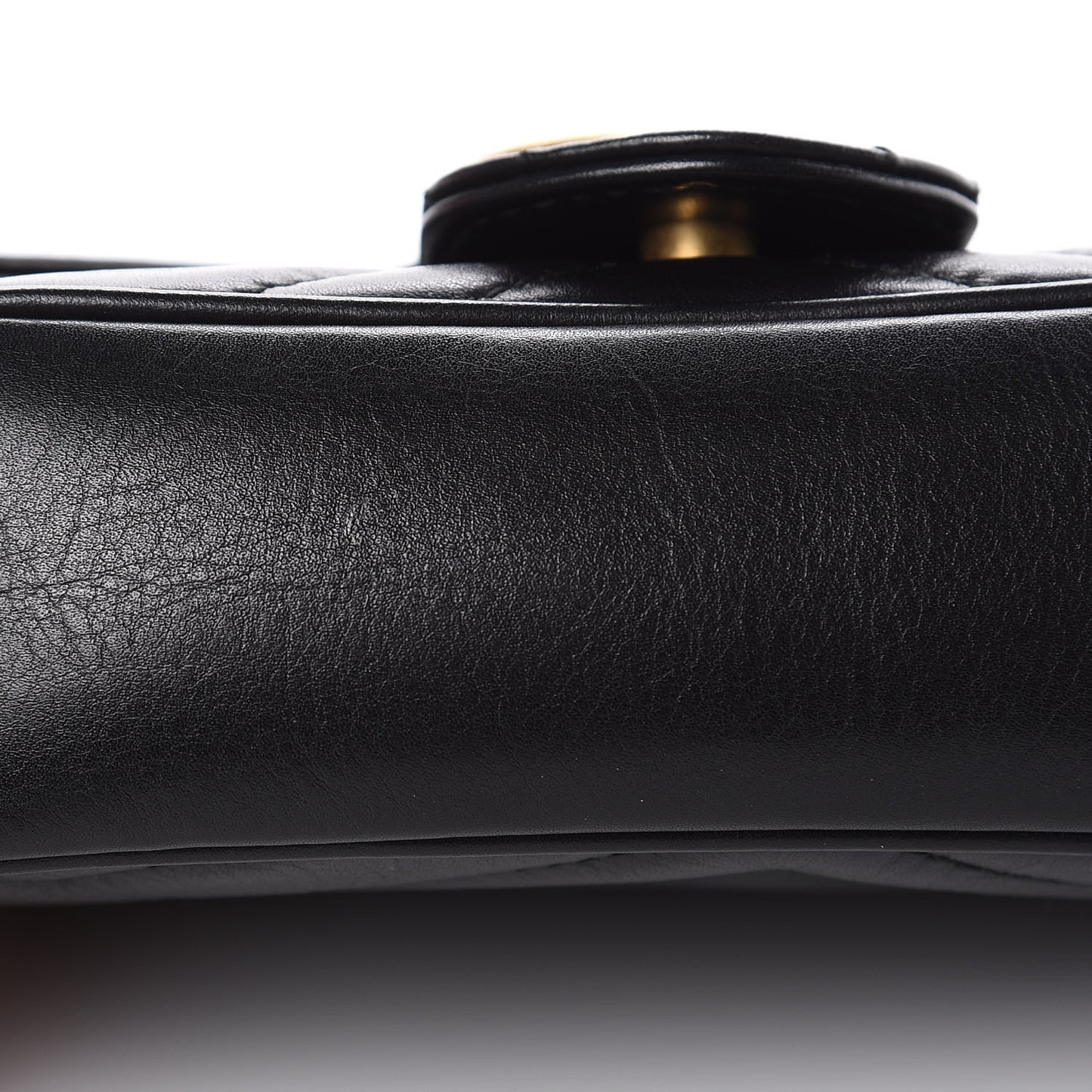 Calfskin Matelasse Super Mini GG Marmont Shoulder Bag Black