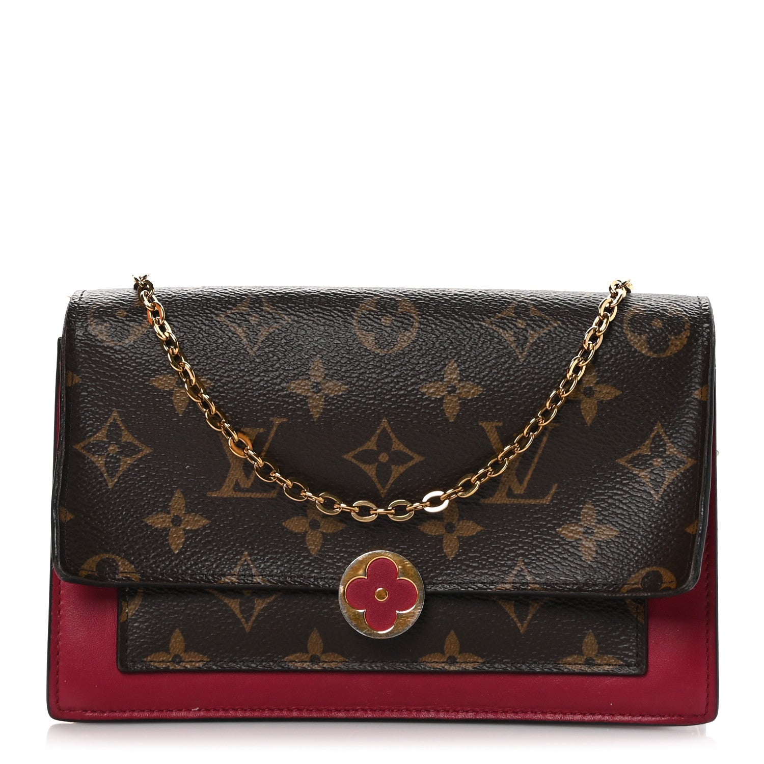 Louis Vuitton Monogram Flore Chain Wallet Fuchsia 1 of 13