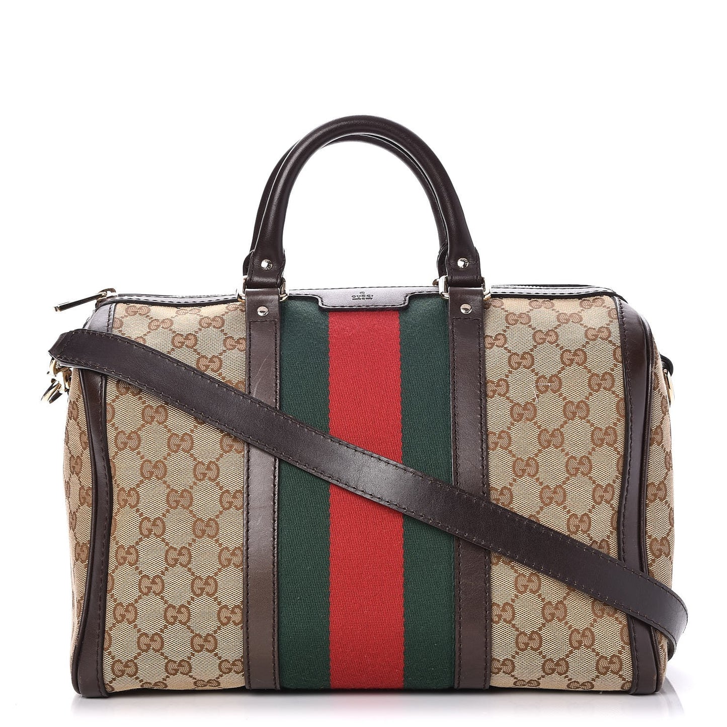 Monogram Vintage Web Medium Boston Dark Brown