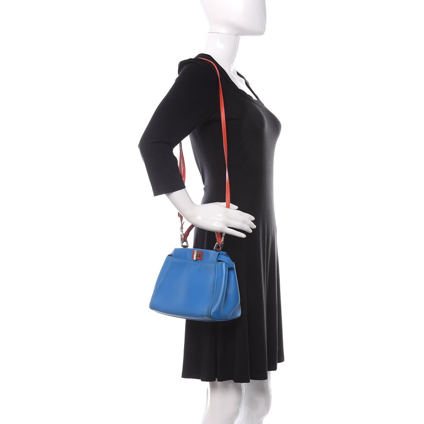 Nappa Colorblock Mini Peekaboo Iconic Satchel Blue Royal Papavero Cuoio