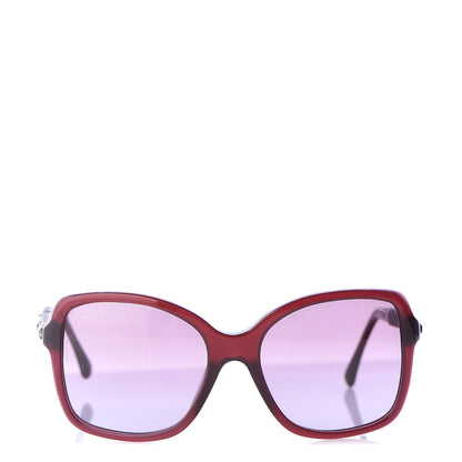 Chanel Crystal Baguette CC Square Sunglasses 5308 Red 2 of 7