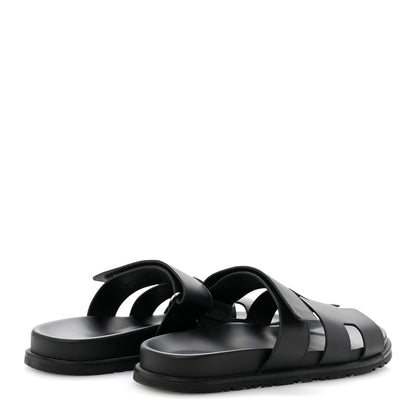 Hermes Calfskin Womens Chypre Sandals 40 Black 5 of 10
