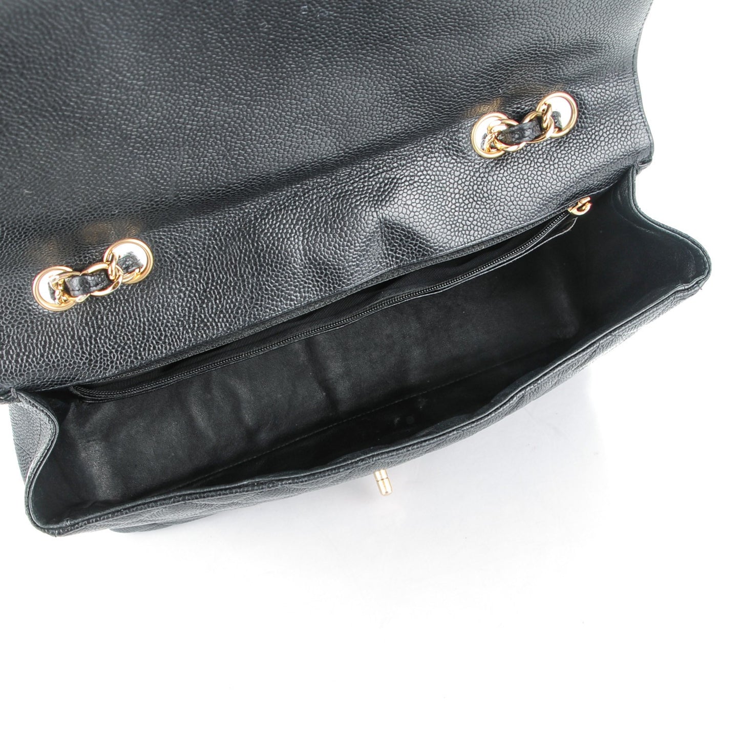 Caviar Quilted Jumbo Single Flap Black