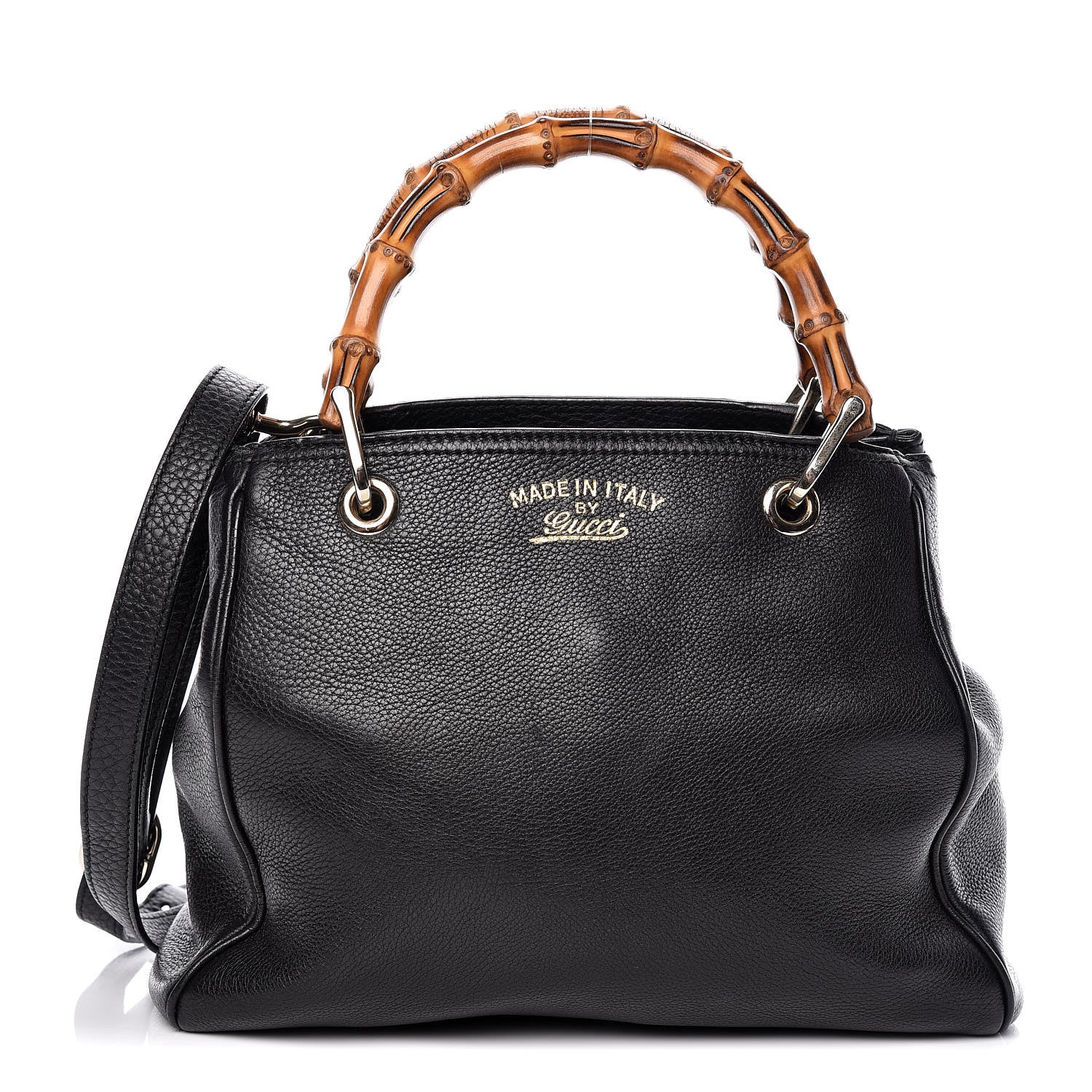 Gucci Calfskin Small Bamboo Shopper Tote Black 1 of 13