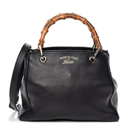 Gucci Calfskin Small Bamboo Shopper Tote Black 1 of 13