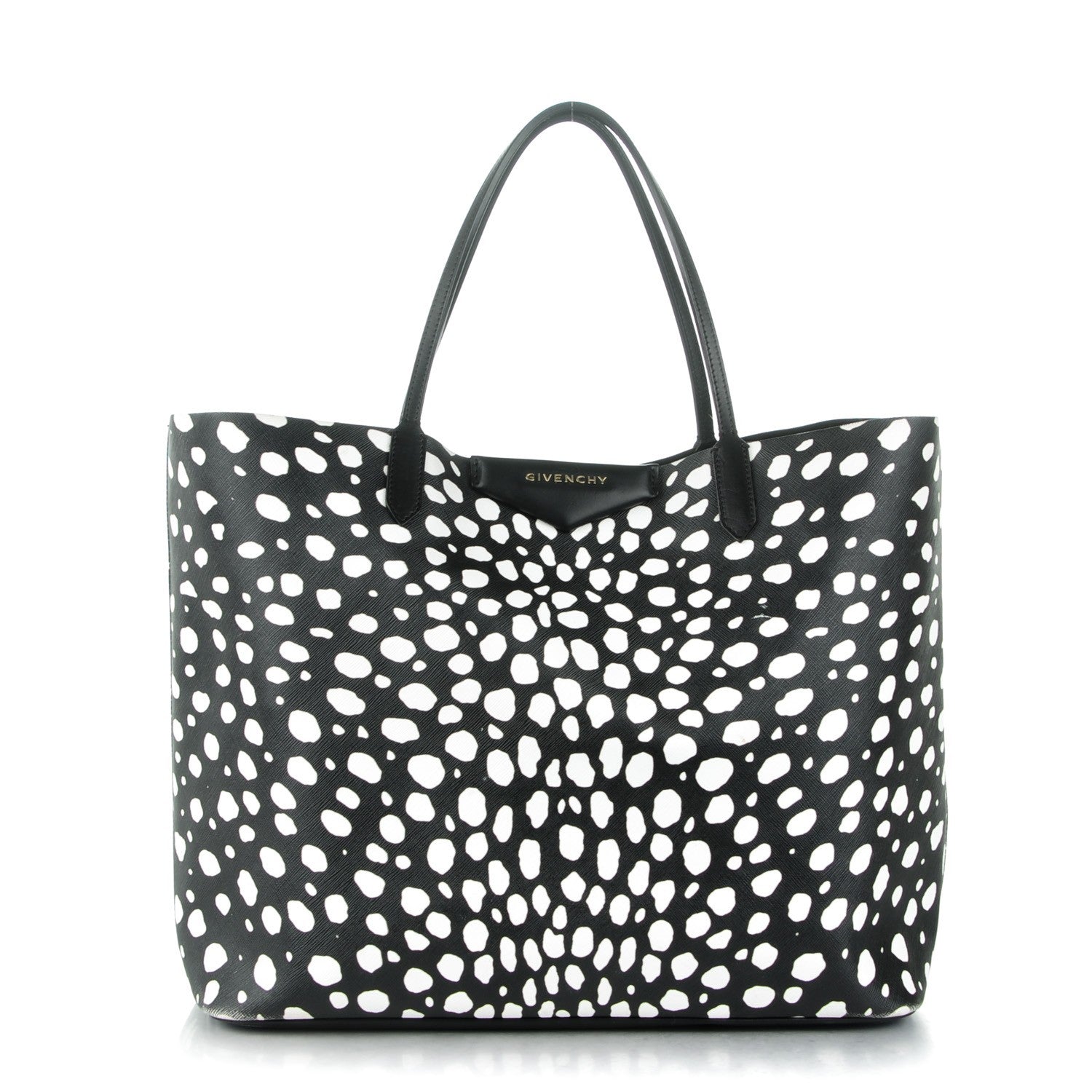 Givenchy Coated Canvas Dots Print Large Antigona Tote Black White 1 of 11
