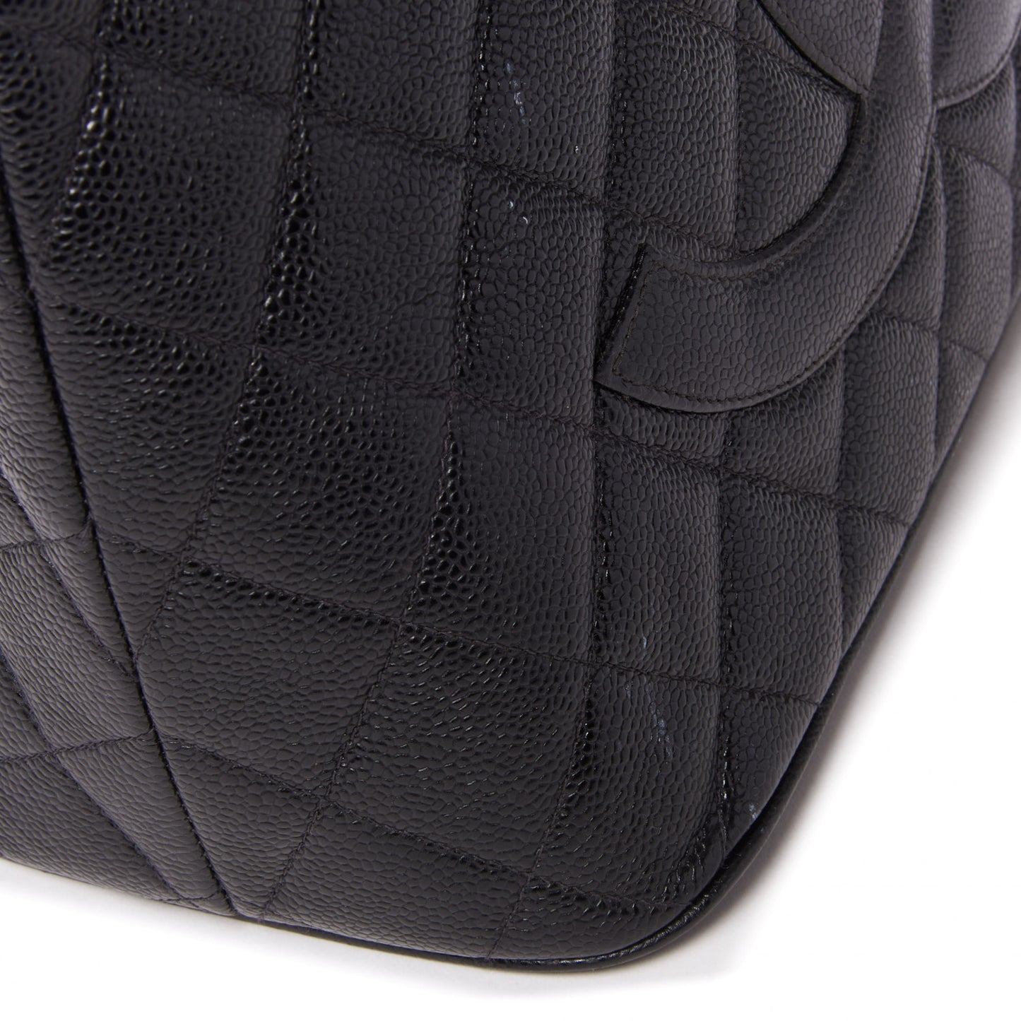 Caviar Quilted Medallion Tote Black