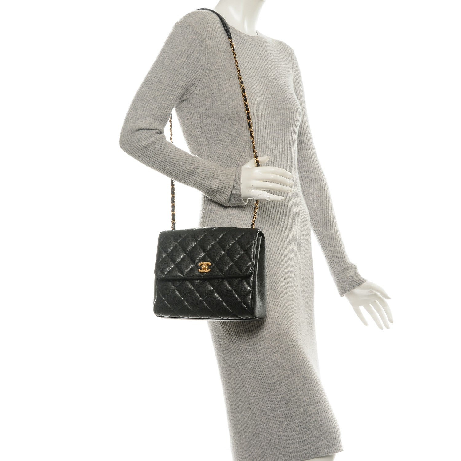 Chanel Caviar Quilted Medium Flap Shoulder Bag Black 2 of 9