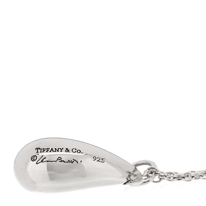 Tiffany Sterling Silver 12mm Elsa Peretti Tear Drop Pendant Necklace 6 of 7