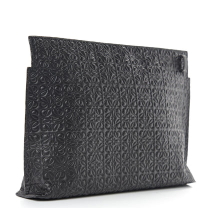 Loewe Calfskin Embossed Repeat T Pouch Black 2 of 6
