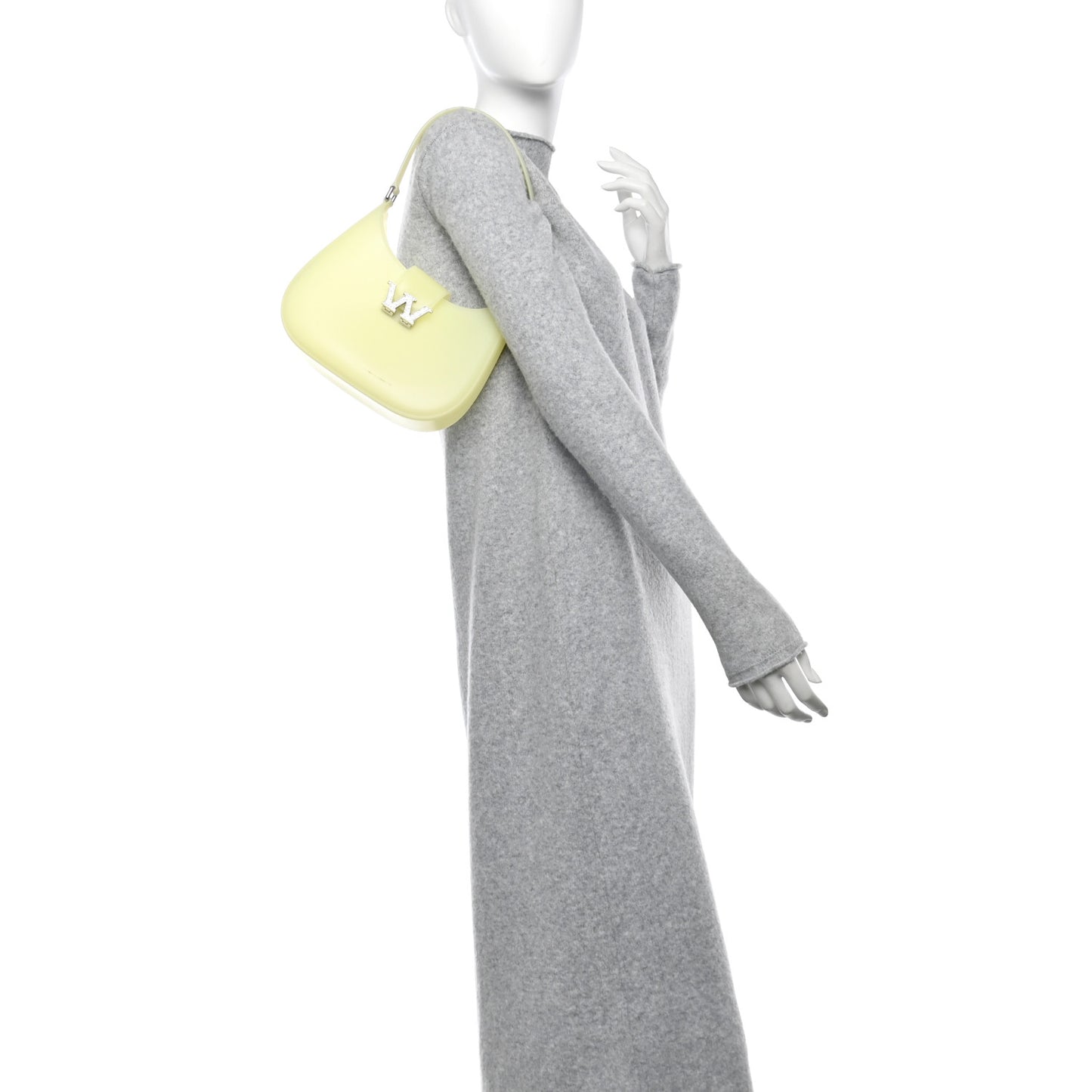 PVC Crystal Embellished Small Legacy Glitter Hobo Lemon Drop