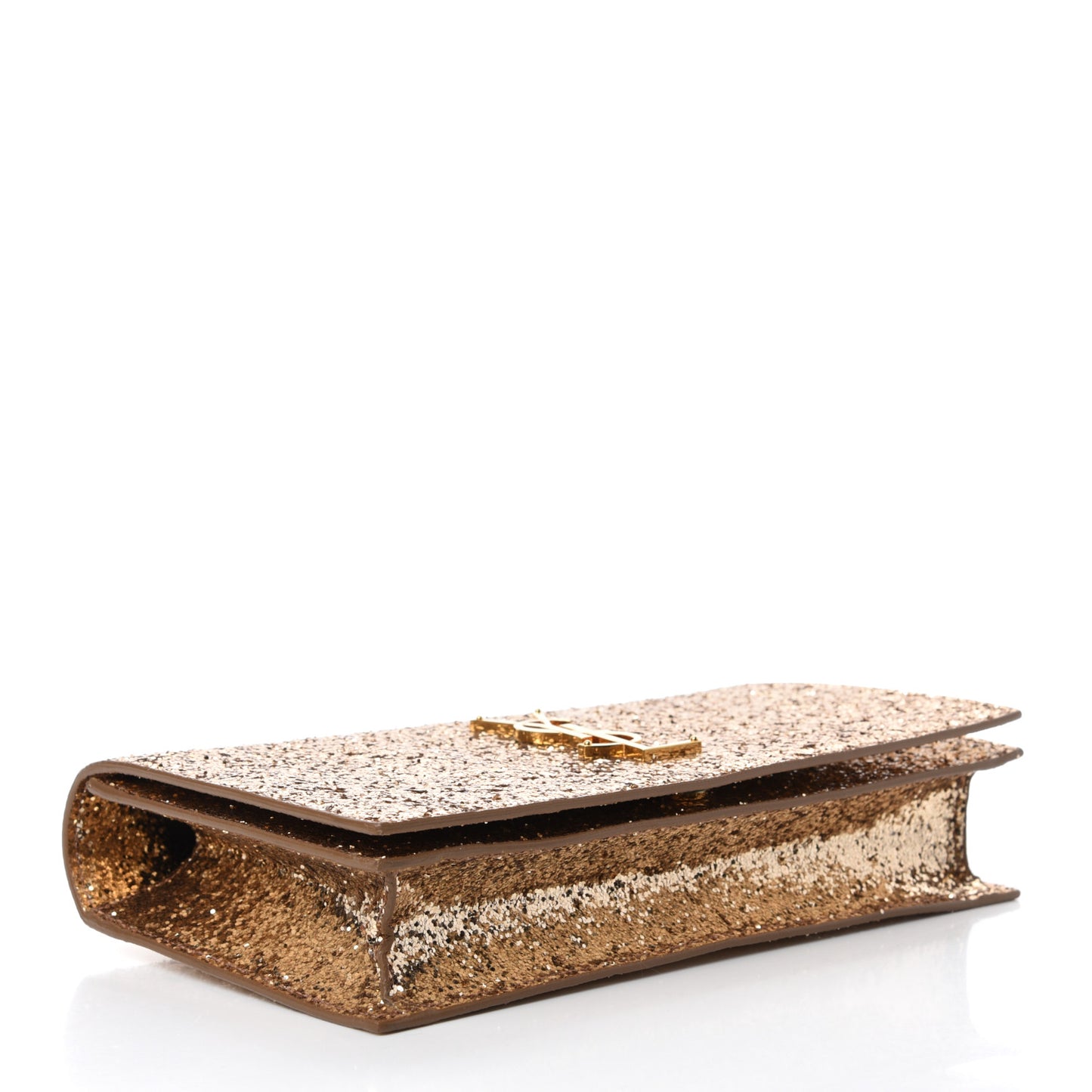 Glitter Classic Kate Monogram Clutch Gold