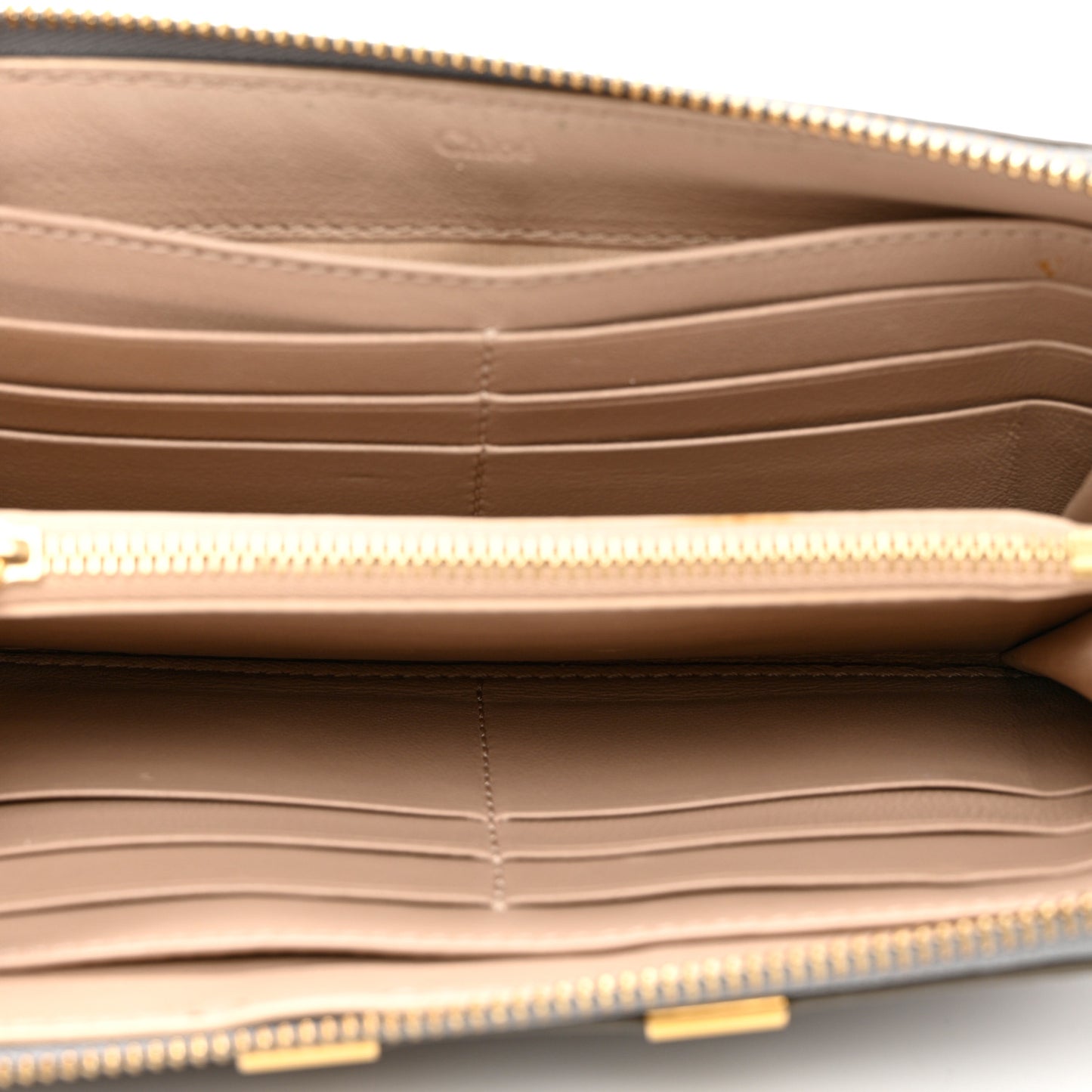 Calfskin Marcie Long Zip Around Wallet Cashmere Grey
