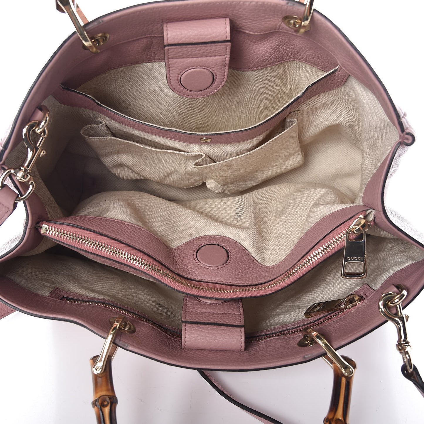 Pebbled Calfskin Medium Bamboo Shopper Tote Dark Cipria