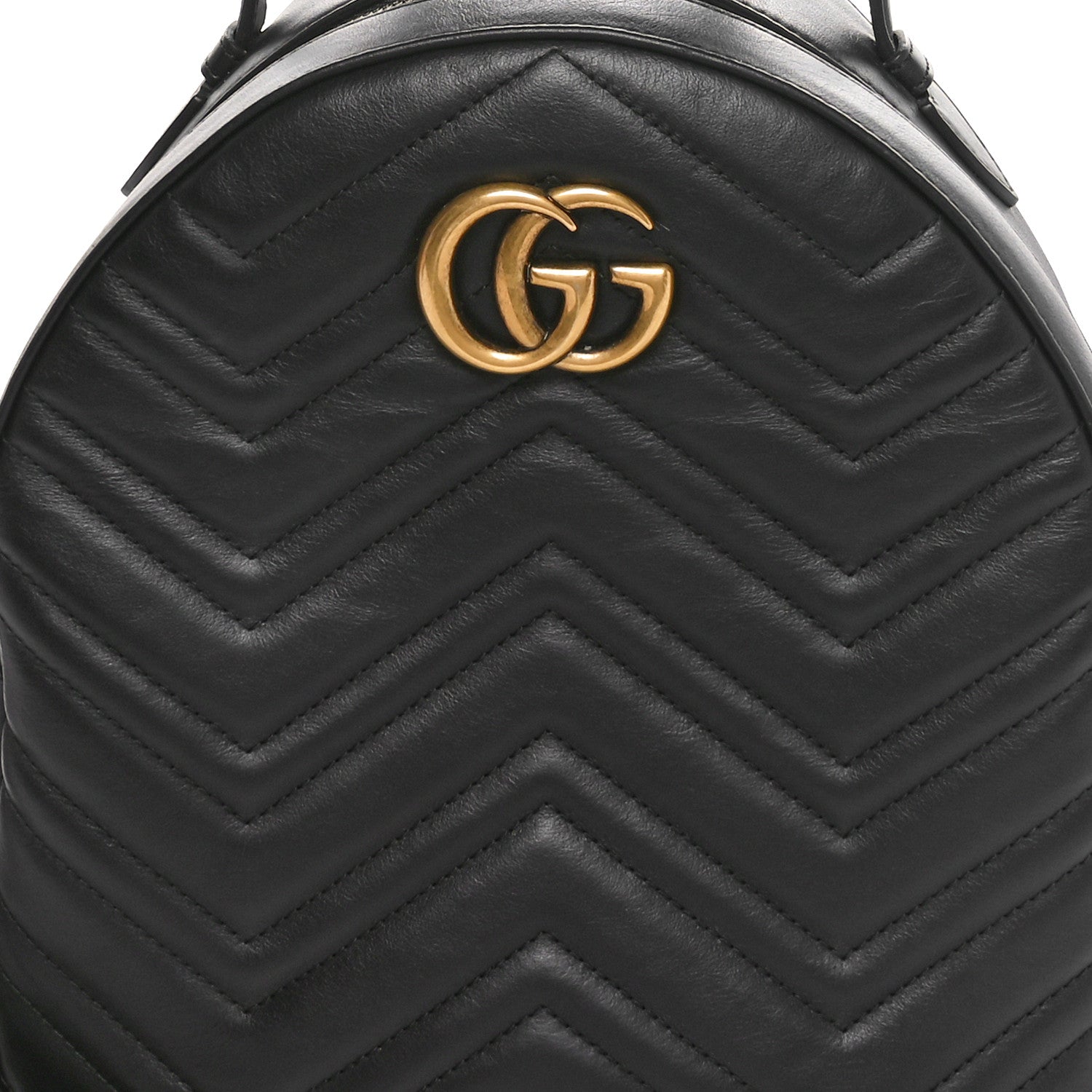 Gucci Calfskin Matelasse GG Marmont Dome Backpack Black 8 of 11