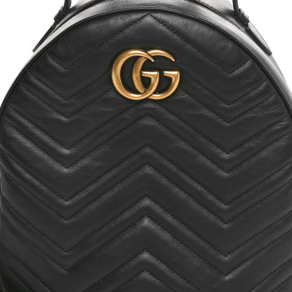 Gucci Calfskin Matelasse GG Marmont Dome Backpack Black 8 of 11