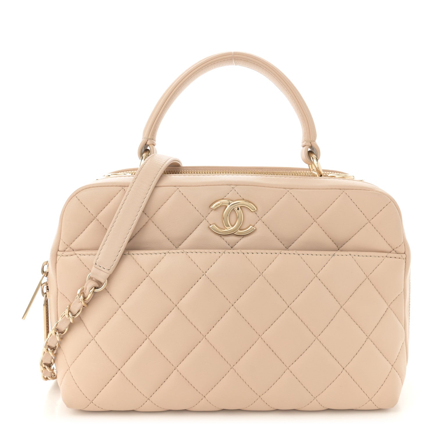Chanel Lambskin Quilted Medium Trendy CC Bowling Bag Beige 1 of 13