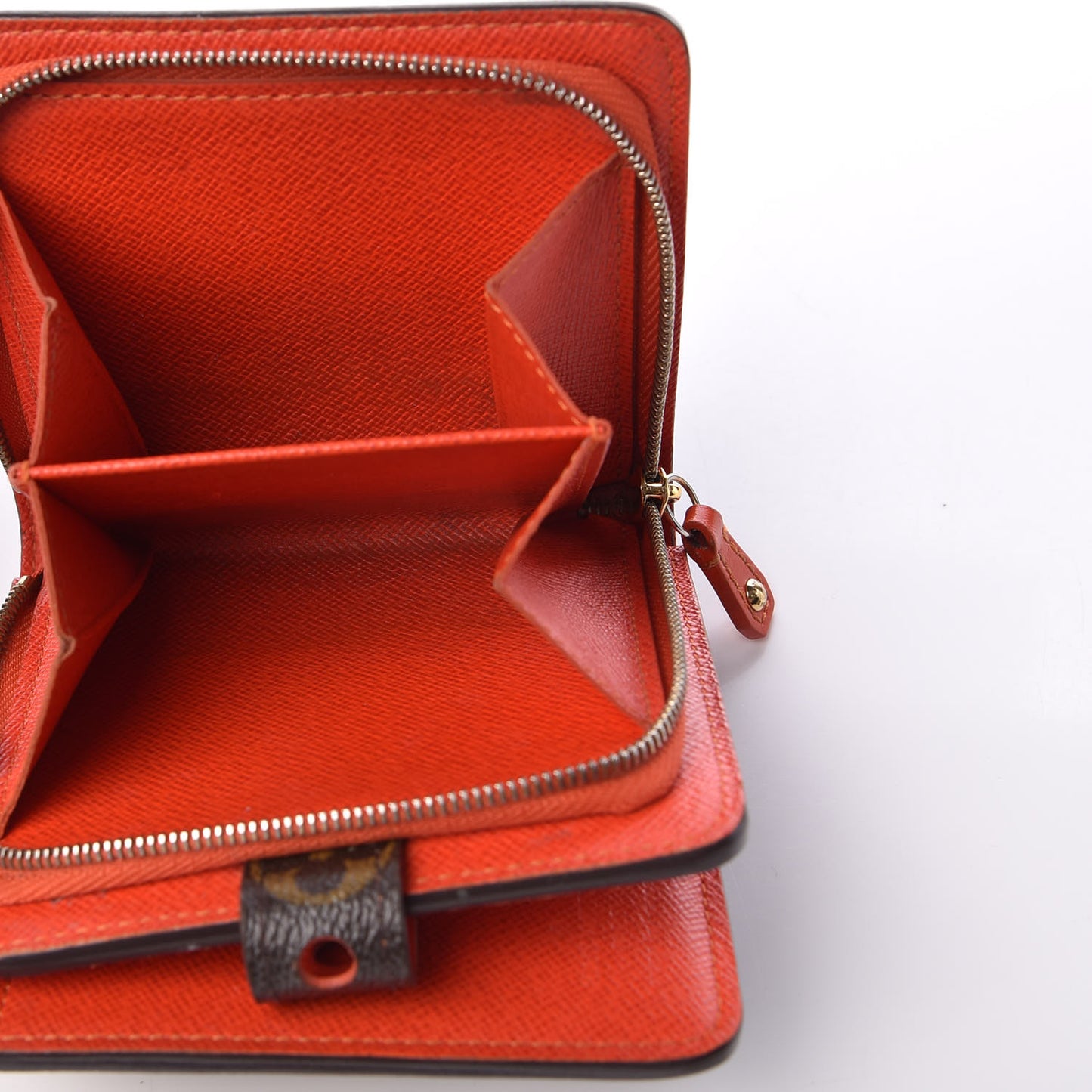 Monogram Perforated Compact Zipped Wallet Orange