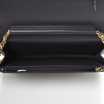 Chanel Metallic Calfskin Lambskin Quilted CC Chic Wallet on Chain WOC Dark Gold Grey 5 of 10