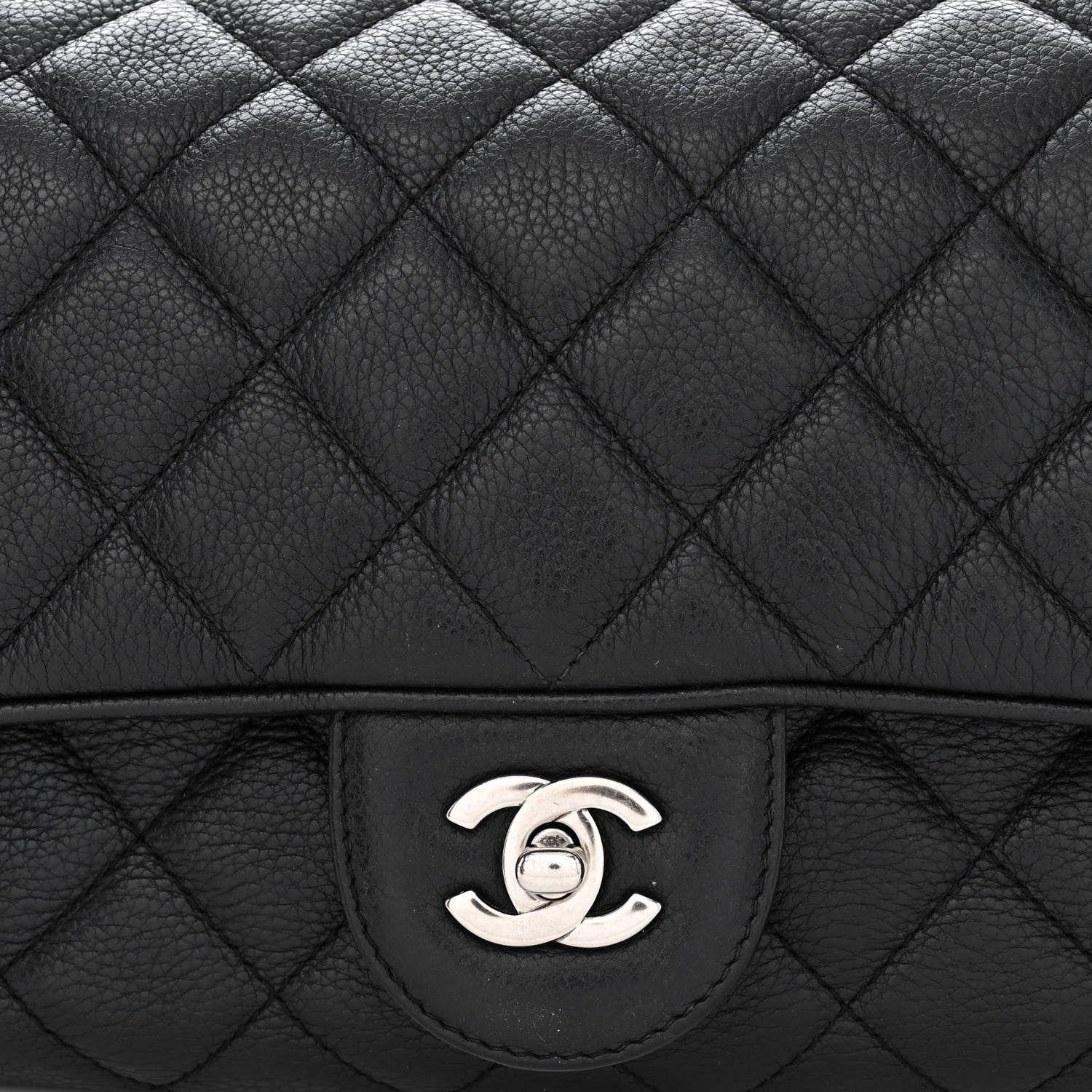 Chanel Grained Calfskin Quilted Medium Casual Rock Flap Black 8 of 13